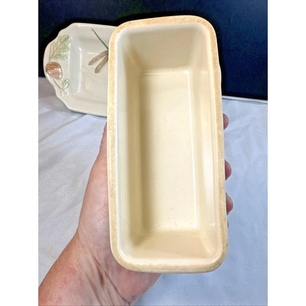 Pfaltzgraff Naturewood 1/4 Lb Covered Butter Dish 6 1/8